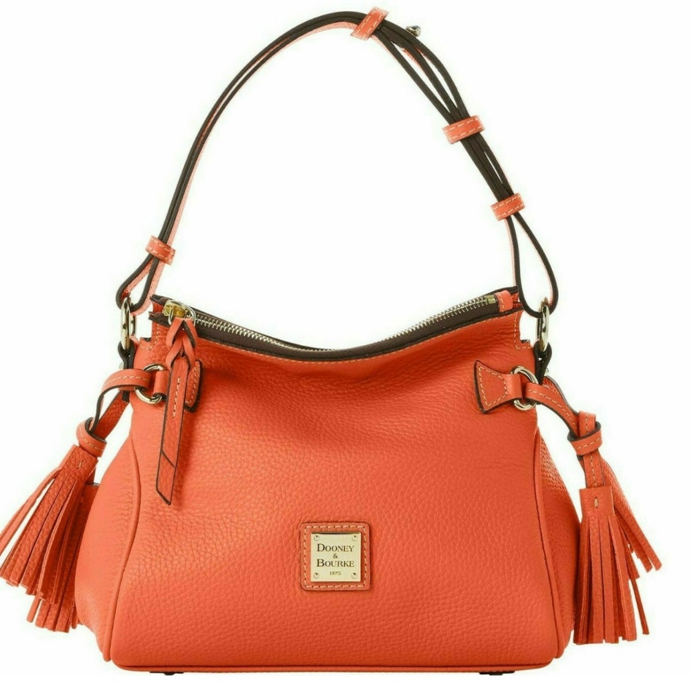🔥NWT Dooney & Bourke Orange Leather Cute Satchel